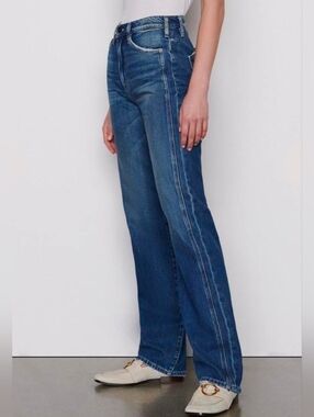 Frame Le Jane High Rise Straight Medium Wash Jean Sz 26